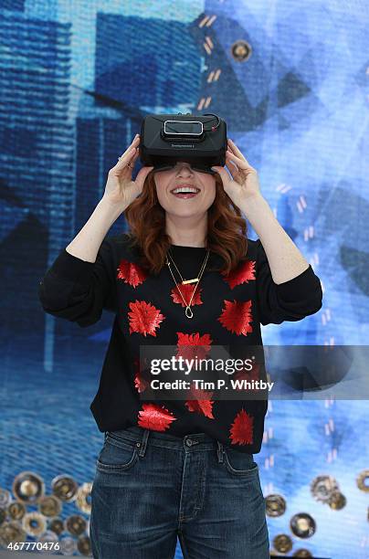 Angela Scanlon attends the launch of Future Fashion, a pop-up experience showcasing trends through technology. Three pods reflect one of the seasons...