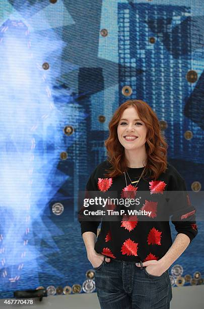 Angela Scanlon attends the launch of Future Fashion, a pop-up experience showcasing trends through technology. Three pods reflect one of the seasons...