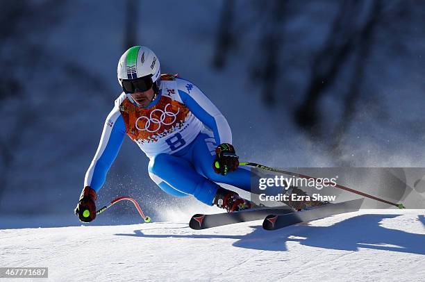 Marco Sullivan of the United States skis during training for the Alpine Skiing Men's Downhill during the Sochi 2014 Winter Olympics at Rosa Khutor...