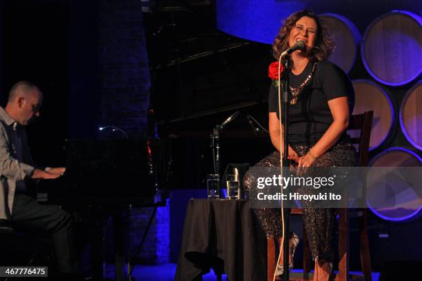 Maria Rita, with Tiago Costa, performing at City Winery on Sunday night, February 2, 2014.