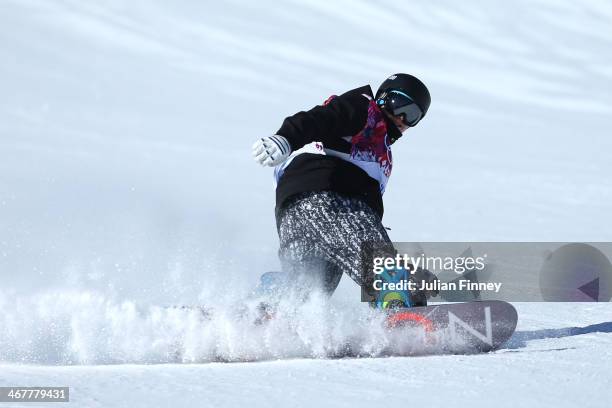 Peetu Piiroinen of Finland reacts after his second run during the Snowboard Men's Slopestyle Final during day 1 of the Sochi 2014 Winter Olympics at...