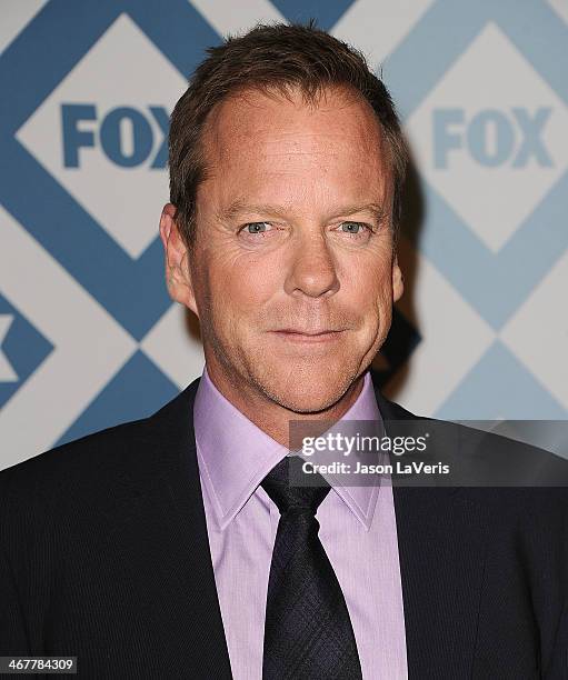 Actor Kiefer Sutherland attends the FOX All-Star 2014 winter TCA party at The Langham Huntington Hotel and Spa on January 13, 2014 in Pasadena,...