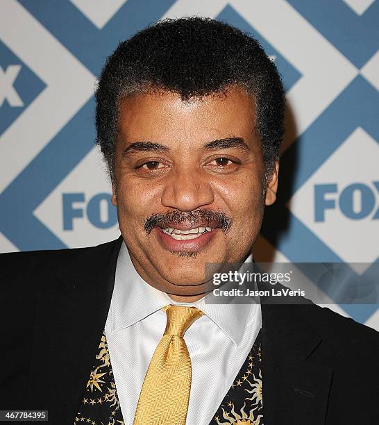 Neil deGrasse Tyson attends the FOX All-Star 2014 winter TCA party at The Langham Huntington Hotel and Spa on January 13, 2014 in Pasadena,...