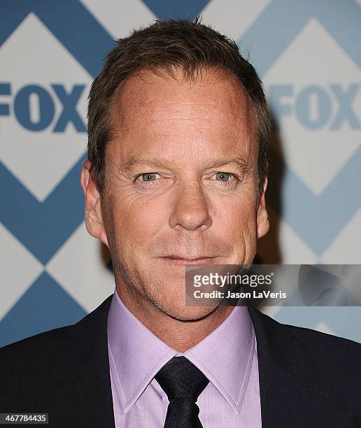 Actor Kiefer Sutherland attends the FOX All-Star 2014 winter TCA party at The Langham Huntington Hotel and Spa on January 13, 2014 in Pasadena,...