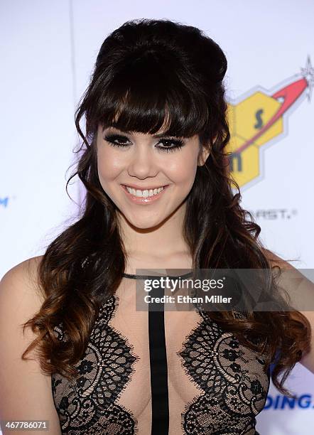 Model Claire Sinclair arrives at the sixth annual Fighters Only World Mixed Martial Arts Awards at The Palazzo Las Vegas on February 7, 2014 in Las...