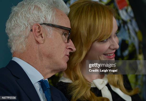 John Slattery and Christina Hendricks attends the Smithsonian Museum Of American History: Mad Men Ceremony at Smithsonian National Museum Of American...