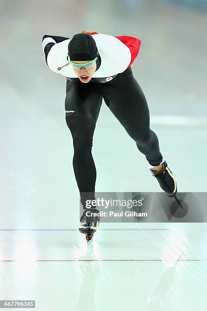 Mathieu Giroux of Canada competes during the Men's 5000m Speed Skating event during day 1 of the Sochi 2014 Winter Olympics at Adler Arena Skating...