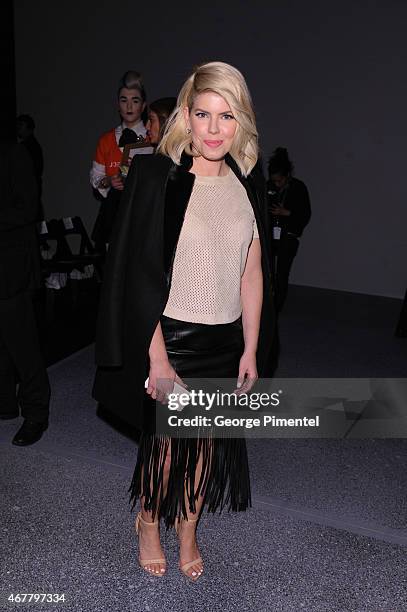 Lee-Ann Cuthbert attends World MasterCard Fashion Week Fall 2015 Collections Day 4 at David Pecaut Square on March 26, 2015 in Toronto, Canada.