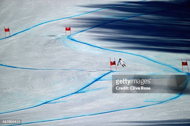 Krystof Kryzl of Czech Republic during training for the Alpine Skiing Men's Downhill during the Sochi 2014 Winter Olympics at Rosa Khutor Alpine...