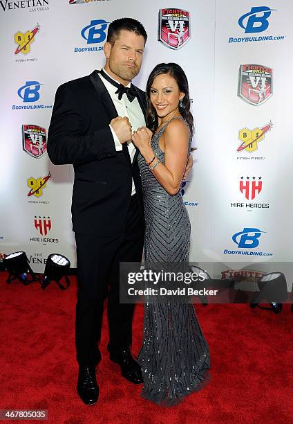 Co-host Brian Stann and his wife, Teresa Stann, arrive at the sixth annual Fighters Only World Mixed Martial Arts Awards at The Palazzo Las Vegas on...