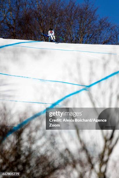 Elisabeth Goergl of Austria competes during the Alpine Skiing Women's and Men's Downhill Training at the Sochi 2014 Winter Olympic Games at Rosa...