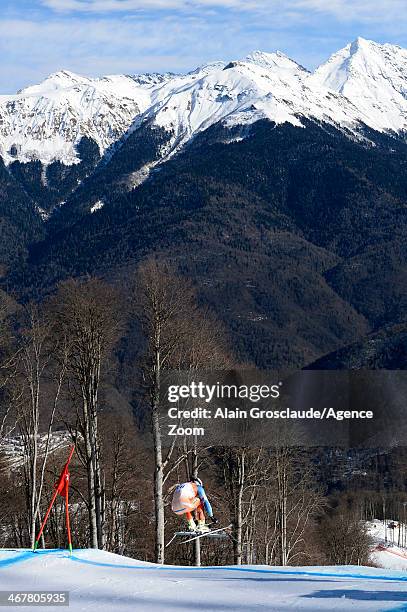 Aksel Lund Svindal of Norway takes 2nd place during the Alpine Skiing Women's and Men's Downhill Training at the Sochi 2014 Winter Olympic Games at...