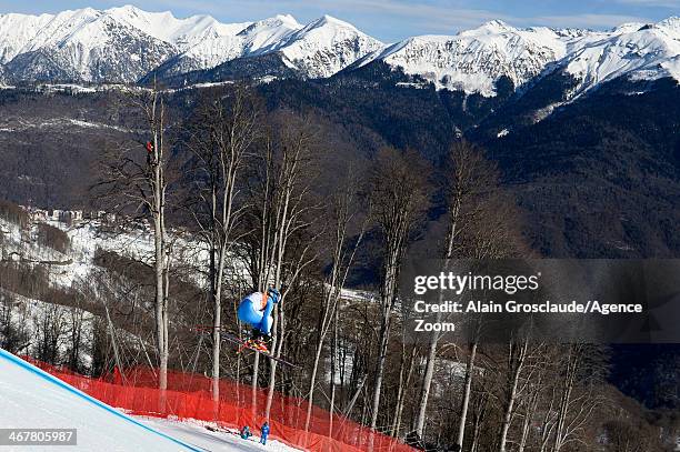 Werner Heel of Italy competes during the Alpine Skiing Women's and Men's Downhill Training at the Sochi 2014 Winter Olympic Games at Rosa Khutor...