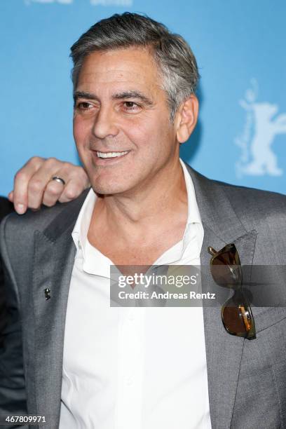 George Clooney attends 'The Monuments Men' photocall during 64th Berlinale International Film Festival at Grand Hyatt Hotel on February 8, 2014 in...