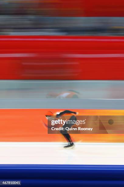 Jorrit Bergsma of the Netherlands competes during the Men's 5000m Speed Skating event during day 1 of the Sochi 2014 Winter Olympics at Adler Arena...