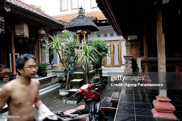 Man walks infornt of a house where Australian drug trafficker Schapelle Corby's sister and brother in law, Mercedes Corby and Wayan Widyartha, live...