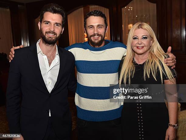 Producer Andrea Iervolino, actor James Franco and producer Monika Bacardi attend Andrea & Monika Host A Private Party With The Cast Of "In Dubious...