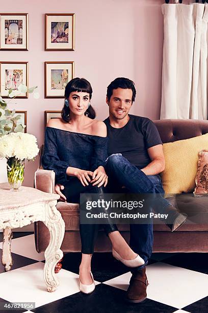 Actor Ian Harding is photographed with girlfriend Sophie Hart inside his Canyon home for Domaine Home on October 28, 2014 in Los Angeles, California.