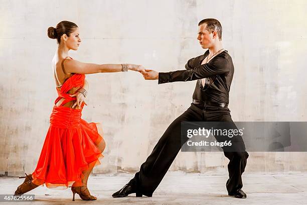 pair of dancers - cha cha stock pictures, royalty-free photos & images