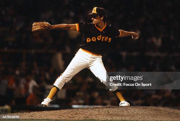 Dave Dravecky of the San Diego Padres and the National League pitches against the American League during Major League Baseball All Star game July 6,...