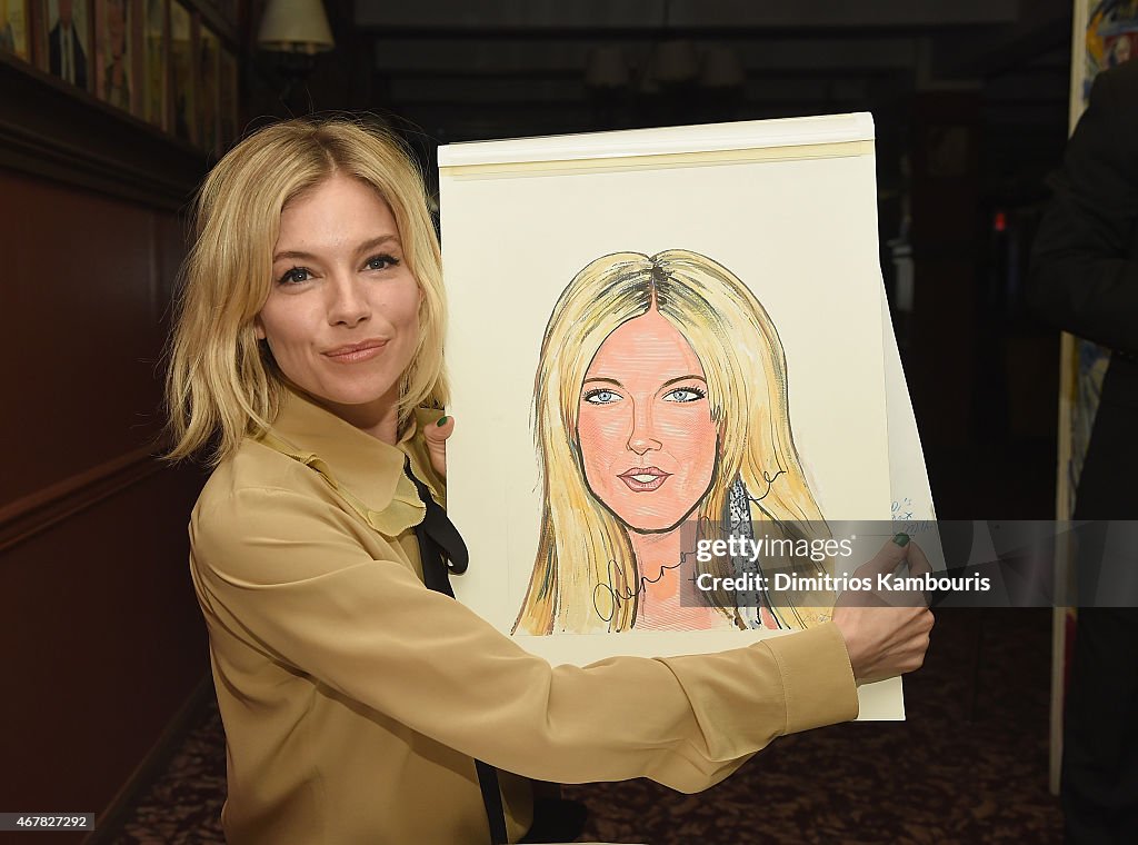 Sienna Miller attends her Sardi's Caricature Unveiling at Sardi's on