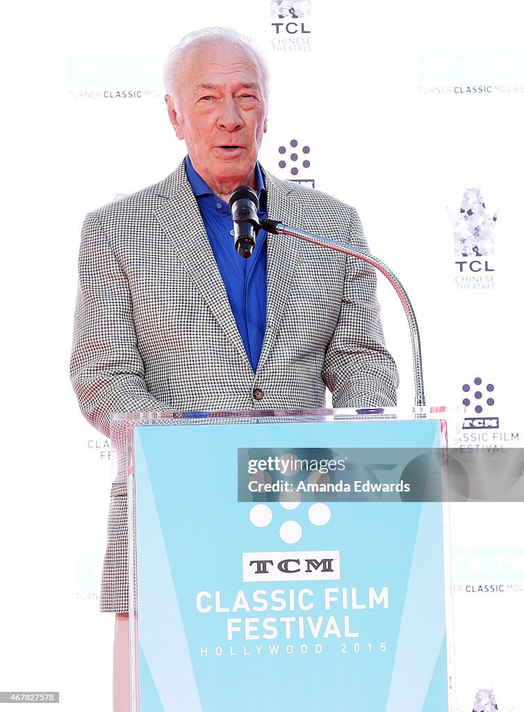TCM Honors Academy Award-Winning Screen Legend Christopher Plummer With Hand And Footprint Ceremony