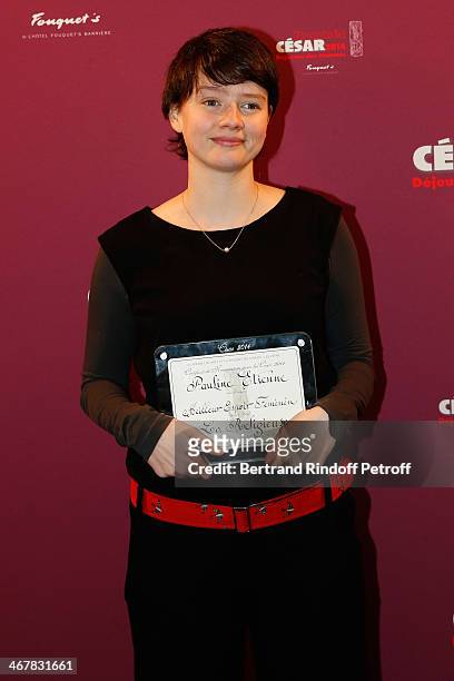 Pauline Etienne attends the Cesar 2014 nominne lunch at Le Fouquet's on February 8, 2014 in Paris, France.