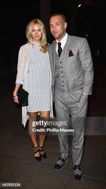 Ianthe Rose Cochrane-Stack and Calum Best appear on the Late Late Show on March 27, 2015 in Dublin, Ireland.