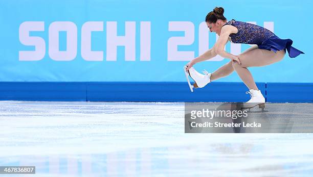 Jenna McCorkell of Great Britain competes in the Figure Skating Team Ladies Short Program during day one of the Sochi 2014 Winter Olympics at Iceberg...