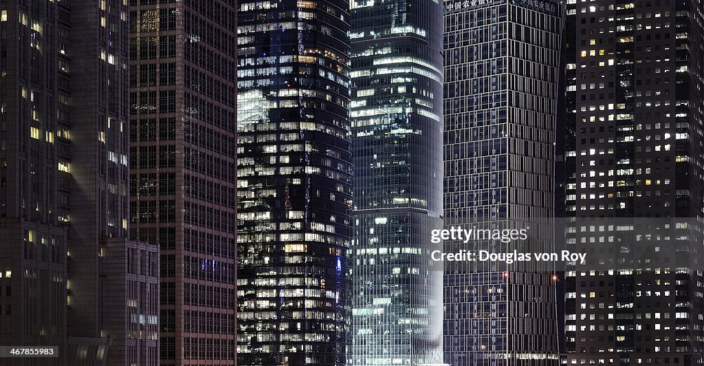 Business time night at financial district