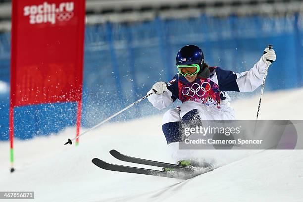 Heather McPhie of the United States competes in the Ladies' Moguls Final 1 on day one of the Sochi 2014 Winter Olympics at Rosa Khutor Extreme Park...