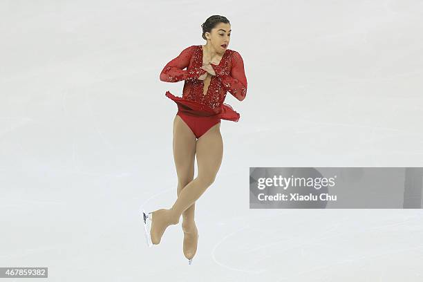 Gabrielle Daleman of Canada performs during the Ice Dance-Ladies Free Skating on day four of the 2015 ISU World Figure Skating Championships at...