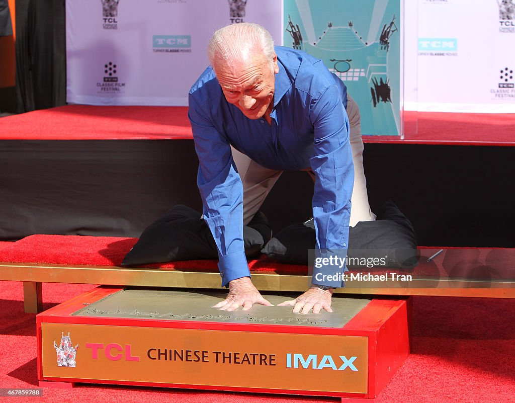 TCM Honors Academy Award-Winning Screen Legend Christopher Plummer With Hand And Footprint Ceremony