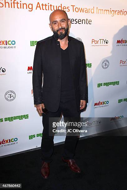 Musician Raul Pacheco of Ozomatli attends Immigration Non-profit PorTiYo launch party with Performances by Los Dreamers at Riviera 31 on March 26,...
