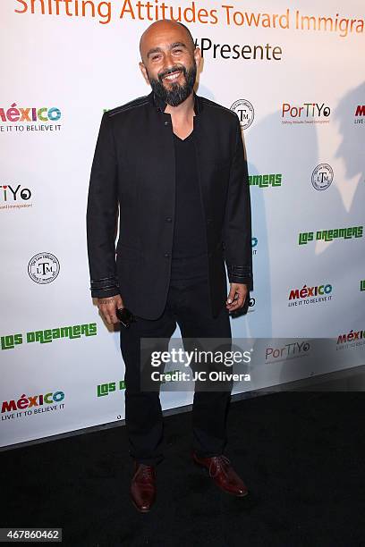 Musician Raul Pacheco of Ozomatli attends Immigration Non-profit PorTiYo launch party with Performances by Los Dreamers at Riviera 31 on March 26,...