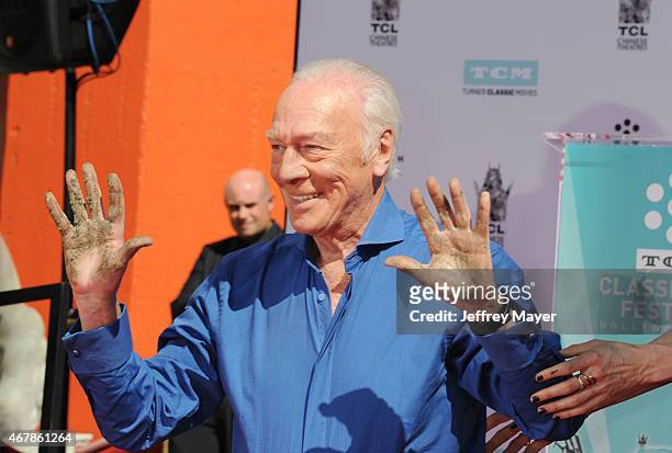 Honoree Christopher Plummer attends the Christopher Plummer Hand and Footprint Ceremony during the 2015 TCM Classic Film Festival on March 27, 2015...