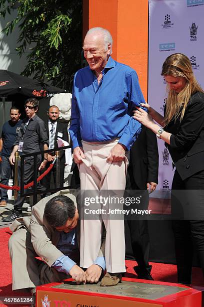 Honoree Christopher Plummer attends the Christopher Plummer Hand and Footprint Ceremony during the 2015 TCM Classic Film Festival on March 27, 2015...