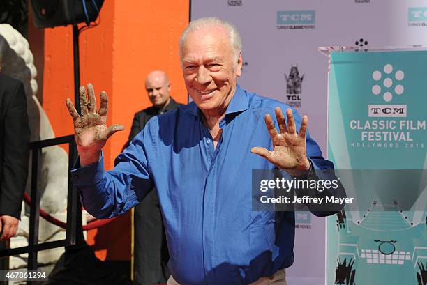 Honoree Christopher Plummer attends the Christopher Plummer Hand and Footprint Ceremony during the 2015 TCM Classic Film Festival on March 27, 2015...