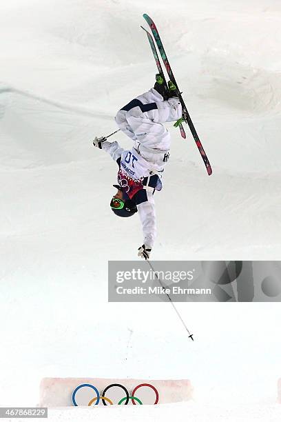 Heather McPhie of the United States competes in the Ladies' Moguls Final 1 on day one of the Sochi 2014 Winter Olympics at Rosa Khutor Extreme Park...