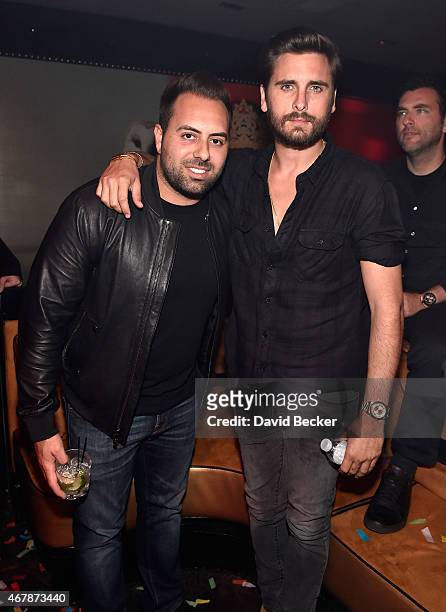 Eli Pacino and television personality Scott Disick appear at 1 OAK Nightclub at The Mirage Hotel & Casino on March 27, 2015 in Las Vegas, Nevada.