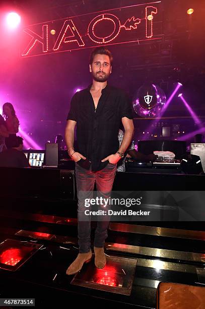 Television personality Scott Disick appears at 1 OAK Nightclub at The Mirage Hotel & Casino on March 27, 2015 in Las Vegas, Nevada.