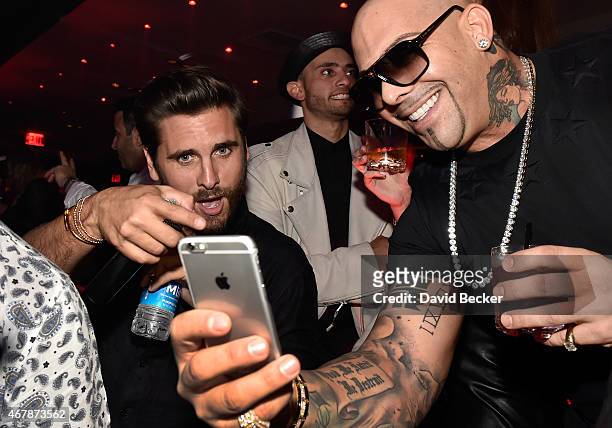 Television personality Scott Disick and rapper Mally Mall appear at 1 OAK Nightclub at The Mirage Hotel & Casino on March 27, 2015 in Las Vegas,...