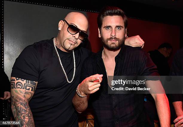 Rapper Mally Mall and television personality Scott Disick appear at 1 OAK Nightclub at The Mirage Hotel & Casino on March 27, 2015 in Las Vegas,...