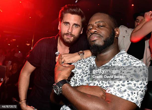 Television personality Scott Disick and DJ Freestyle Steve appear at 1 OAK Nightclub at The Mirage Hotel & Casino on March 27, 2015 in Las Vegas,...