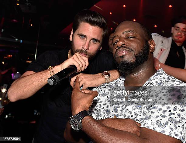 Television personality Scott Disick and DJ Freestyle Steve appear at 1 OAK Nightclub at The Mirage Hotel & Casino on March 27, 2015 in Las Vegas,...