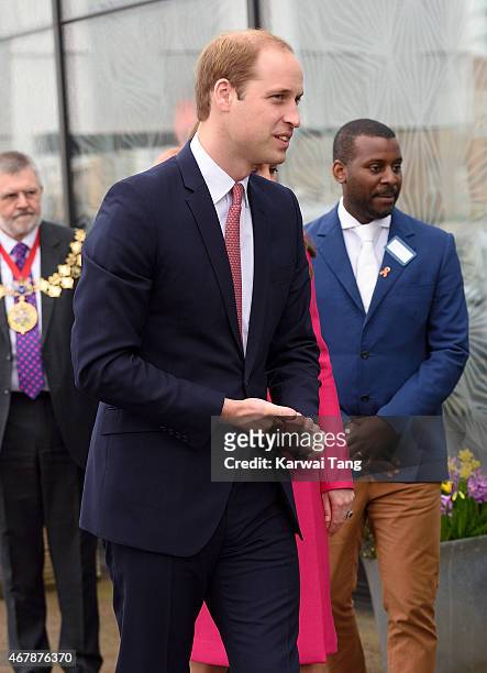 Prince William, Duke of Cambridge visits the Stephen Lawrence Centre, Deptford, to tour the facility and meet Charitable Trust members on March 27,...