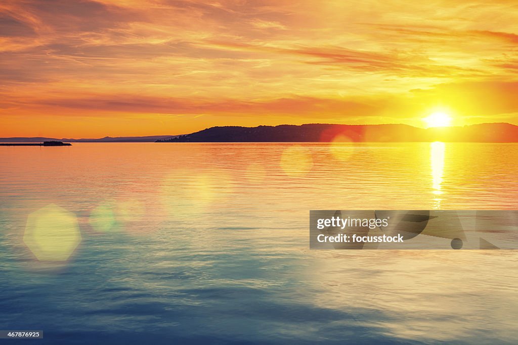 Sunset over water