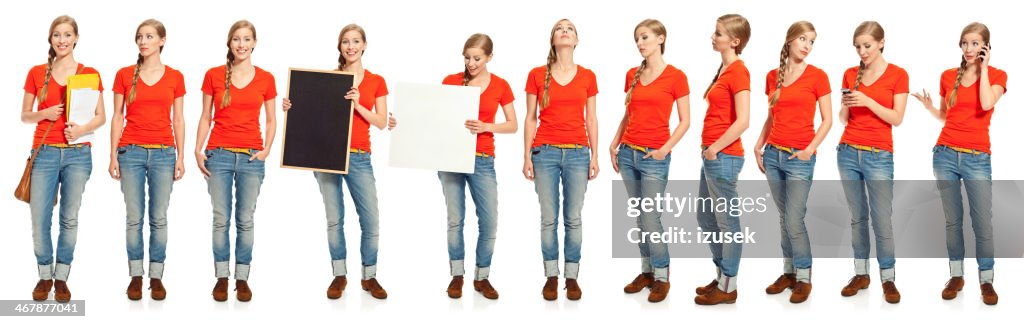 Multiple exposure of a young woman