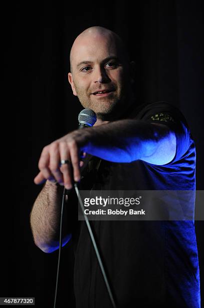 Mike Finola performs at The Stress Factory Comedy Club on March 27, 2015 in New Brunswick, New Jersey.