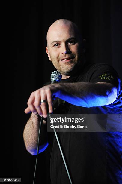 Mike Finola performs at The Stress Factory Comedy Club on March 27, 2015 in New Brunswick, New Jersey.